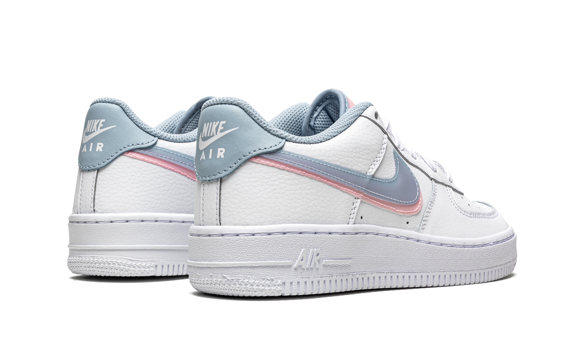Air Force 1 LV8 GS "Double Swoosh - White / Blue / Pink" CW1574 100