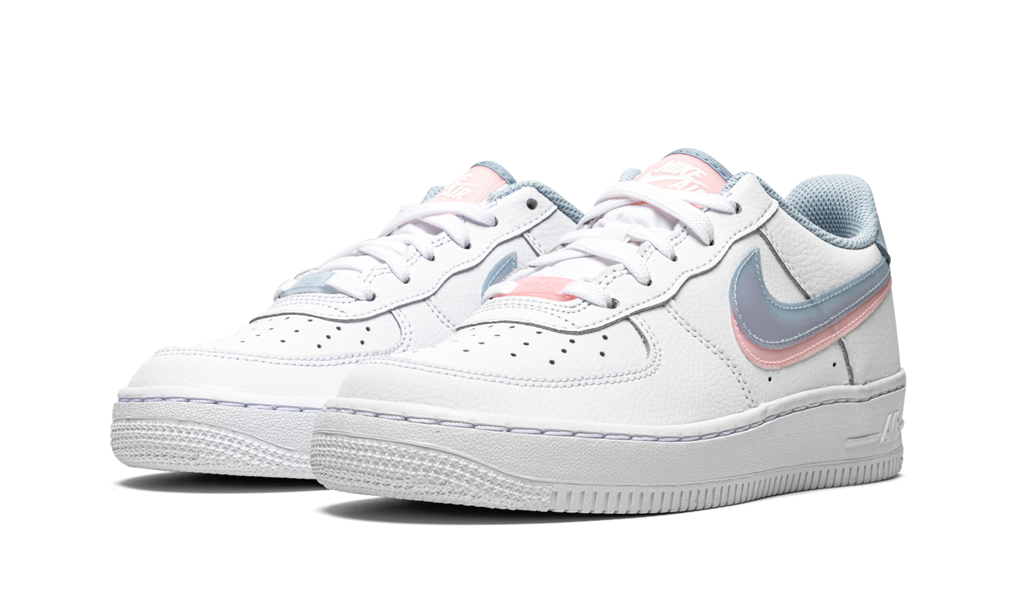 Air Force 1 LV8 GS "Double Swoosh - White / Blue / Pink" CW1574 100