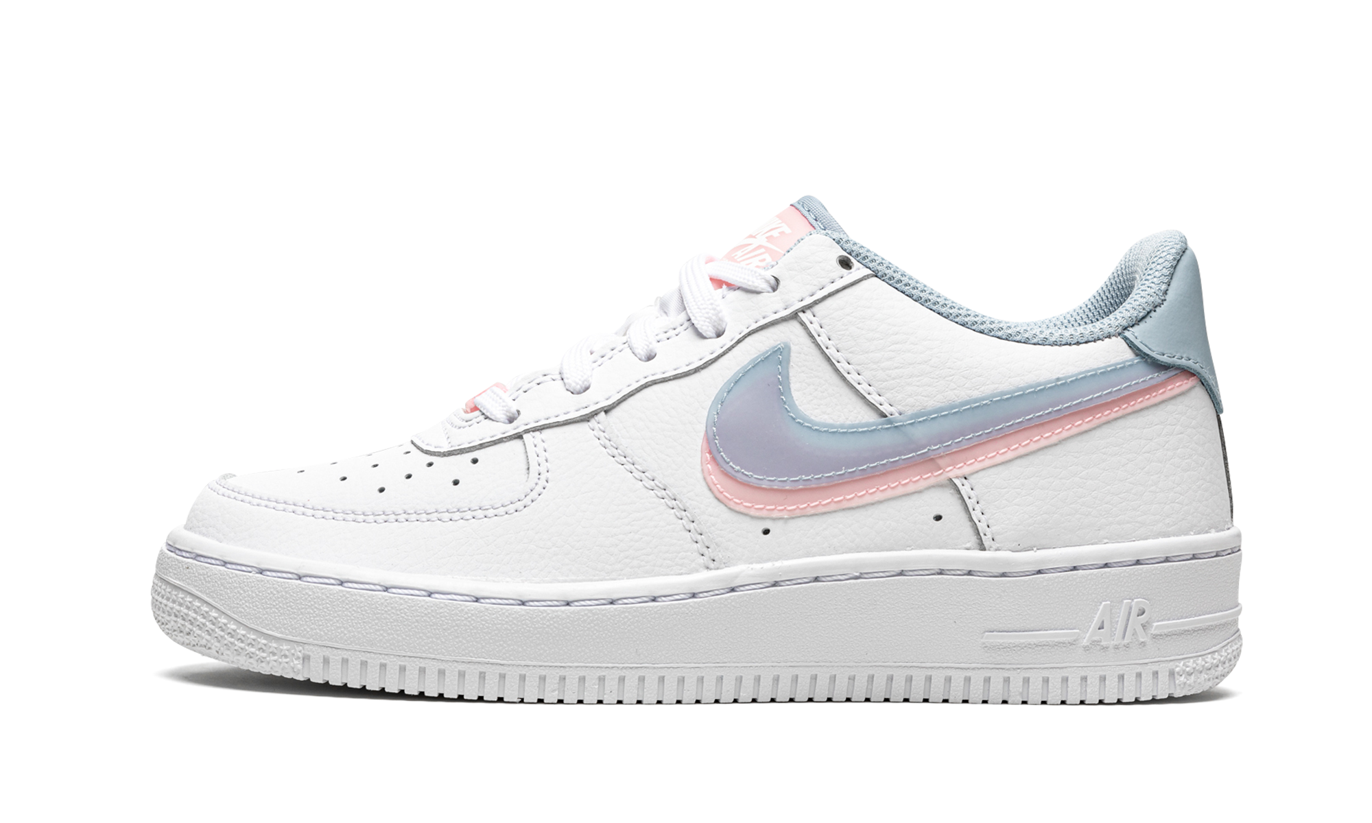 Air Force 1 LV8 GS "Double Swoosh - White / Blue / Pink" CW1574 100