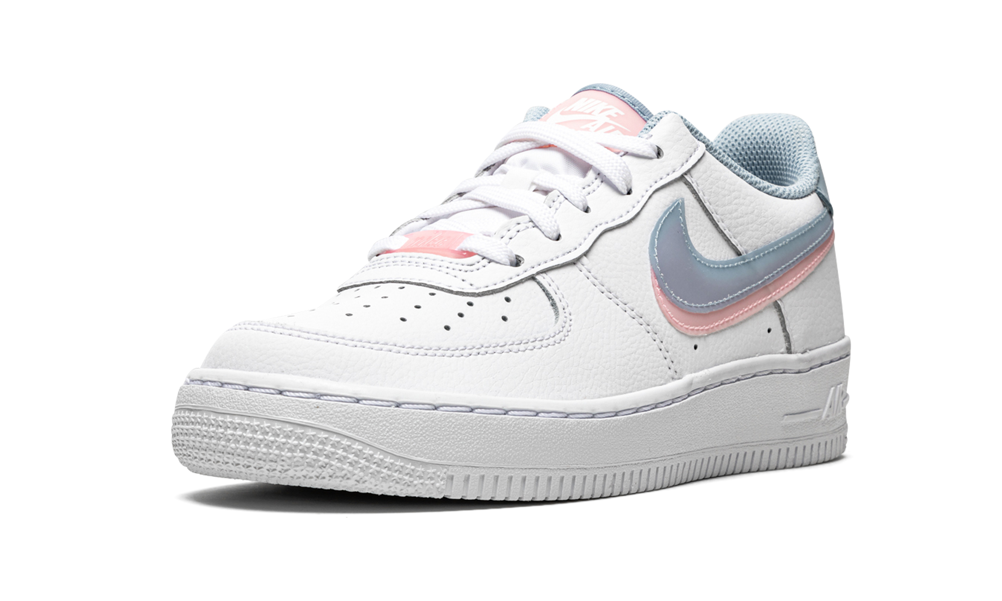 Air Force 1 LV8 GS "Double Swoosh - White / Blue / Pink" CW1574 100